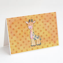 Load image into Gallery viewer, Polkadot Griaffe Watercolor Greeting Cards -  Blank Note Cards – 8-Pack of Artist-Designed Cards with Envelopes