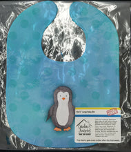 Load image into Gallery viewer, Polkadot Penguin Watercolor Baby Bib BB7376BIB