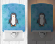 Load image into Gallery viewer, Polkadot Penguin Watercolor Ceramic Night Light BB7376CNL