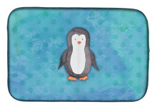 Load image into Gallery viewer, Polkadot Penguin Watercolor Dish Drying Mat – Absorbent, Artistic Kitchen Essentials BB7376DDM