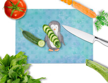 Load image into Gallery viewer, Polkadot Penguin Watercolor Glass Cutting Boards – Durable, Decorative Kitchen Art Large BB7376LCB
