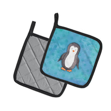 Load image into Gallery viewer, Polkadot Penguin Watercolor Pot Holders - Set of 2 - Heat-Resistant Kitchen Essentials BB7376PTHD