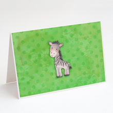 Load image into Gallery viewer, Polkadot Zebra Watercolor Greeting Cards -  Blank Note Cards – 8-Pack of Artist-Designed Cards with Envelopes