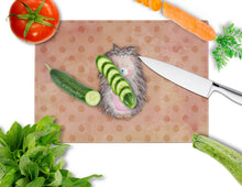 Load image into Gallery viewer, Polkadot Hedgehog Watercolor Glass Cutting Boards – Durable, Decorative Kitchen Art Large BB7378LCB