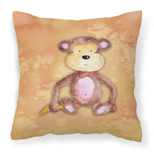 Load image into Gallery viewer, Monkey Watercolor Fabric Decorative Pillow BB7380PW1818