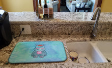 Load image into Gallery viewer, Rhinoceros Watercolor Dish Drying Mat – Absorbent, Artistic Kitchen Essentials BB7381DDM