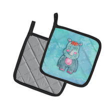 Load image into Gallery viewer, Rhinoceros Watercolor Pot Holders - Set of 2 - Heat-Resistant Kitchen Essentials BB7381PTHD