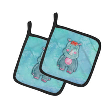 Load image into Gallery viewer, Rhinoceros Watercolor Pot Holders - Set of 2 - Heat-Resistant Kitchen Essentials BB7381PTHD