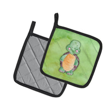Load image into Gallery viewer, Turtle Watercolor Pot Holders - Set of 2 - Heat-Resistant Kitchen Essentials BB7382PTHD