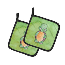 Load image into Gallery viewer, Turtle Watercolor Pot Holders - Set of 2 - Heat-Resistant Kitchen Essentials BB7382PTHD