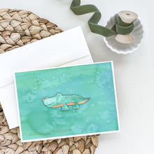 Load image into Gallery viewer, Alligator Watercolor Greeting Cards -  Blank Note Cards – 8-Pack of Artist-Designed Cards with Envelopes