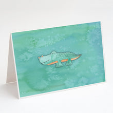 Load image into Gallery viewer, Alligator Watercolor Greeting Cards -  Blank Note Cards – 8-Pack of Artist-Designed Cards with Envelopes