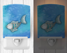 Load image into Gallery viewer, Blue Fish Watercolor Ceramic Night Light BB7386CNL
