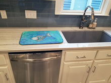 Load image into Gallery viewer, Blue Fish Watercolor Dish Drying Mat – Absorbent, Artistic Kitchen Essentials BB7386DDM