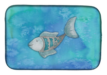 Load image into Gallery viewer, Blue Fish Watercolor Dish Drying Mat – Absorbent, Artistic Kitchen Essentials BB7386DDM