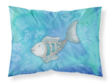 Load image into Gallery viewer, Blue Fish Watercolor Fabric Standard Pillowcase – Artistic Decorative Front, White Back BB7386PILLOWCASE