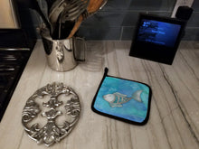 Load image into Gallery viewer, Blue Fish Watercolor Pot Holders - Set of 2 - Heat-Resistant Kitchen Essentials BB7386PTHD