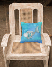 Load image into Gallery viewer, Blue Fish Watercolor Fabric Decorative Pillow BB7386PW1818