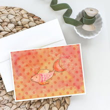 Load image into Gallery viewer, Orange Fish Watercolor Greeting Cards -  Blank Note Cards – 8-Pack of Artist-Designed Cards with Envelopes