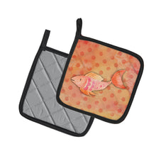 Load image into Gallery viewer, Orange Fish Watercolor Pot Holders - Set of 2 - Heat-Resistant Kitchen Essentials BB7387PTHD