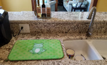 Load image into Gallery viewer, Polkadot Frog Watercolor Dish Drying Mat – Absorbent, Artistic Kitchen Essentials BB7388DDM