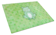 Load image into Gallery viewer, Polkadot Frog Watercolor Glass Cutting Boards – Durable, Decorative Kitchen Art Large BB7388LCB