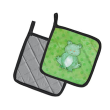Load image into Gallery viewer, Polkadot Frog Watercolor Pot Holders - Set of 2 - Heat-Resistant Kitchen Essentials BB7388PTHD