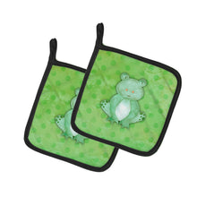 Load image into Gallery viewer, Polkadot Frog Watercolor Pot Holders - Set of 2 - Heat-Resistant Kitchen Essentials BB7388PTHD