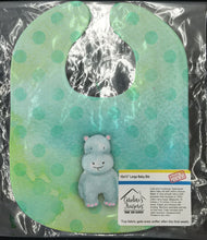 Load image into Gallery viewer, Polkadot Hippopotamus Watercolor Baby Bib BB7389BIB