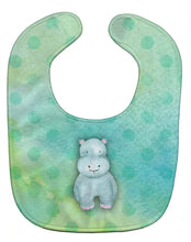 Load image into Gallery viewer, Polkadot Hippopotamus Watercolor Baby Bib BB7389BIB