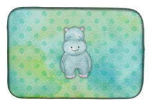 Load image into Gallery viewer, Polkadot Hippopotamus Watercolor Dish Drying Mat – Absorbent, Artistic Kitchen Essentials BB7389DDM