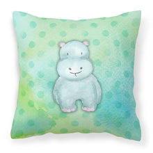 Load image into Gallery viewer, Polkadot Hippopotamus Watercolor Fabric Decorative Pillow BB7389PW1818