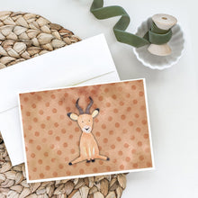 Load image into Gallery viewer, Polkadot Antelope Watercolor Greeting Cards -  Blank Note Cards – 8-Pack of Artist-Designed Cards with Envelopes