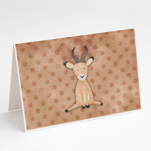 Load image into Gallery viewer, Polkadot Antelope Watercolor Greeting Cards -  Blank Note Cards – 8-Pack of Artist-Designed Cards with Envelopes
