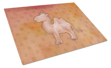 Load image into Gallery viewer, Polkadot Camel Watercolor Glass Cutting Boards – Durable, Decorative Kitchen Art Large BB7393LCB