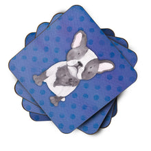 Load image into Gallery viewer, French Bulldog Polkadot Watercolor Foam Coaster  BB7394FC