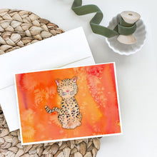 Load image into Gallery viewer, Leopard Watercolor Greeting Cards -  Blank Note Cards – 8-Pack of Artist-Designed Cards with Envelopes