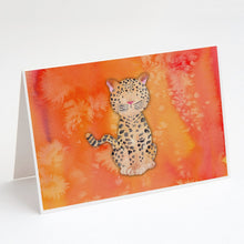 Load image into Gallery viewer, Leopard Watercolor Greeting Cards -  Blank Note Cards – 8-Pack of Artist-Designed Cards with Envelopes