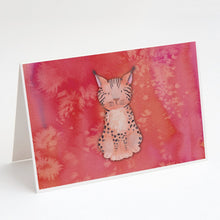 Load image into Gallery viewer, Lynx Watercolor Greeting Cards -  Blank Note Cards – 8-Pack of Artist-Designed Cards with Envelopes