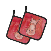 Load image into Gallery viewer, Lynx Watercolor Pot Holders - Set of 2 - Heat-Resistant Kitchen Essentials BB7397PTHD