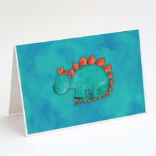 Load image into Gallery viewer, Stegosaurus Watercolor Greeting Cards -  Blank Note Cards – 8-Pack of Artist-Designed Cards with Envelopes