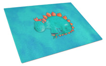 Load image into Gallery viewer, Stegosaurus Watercolor Glass Cutting Boards – Durable, Decorative Kitchen Art Large BB7399LCB