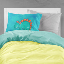 Load image into Gallery viewer, Stegosaurus Watercolor Fabric Standard Pillowcase – Artistic Decorative Front, White Back BB7399PILLOWCASE