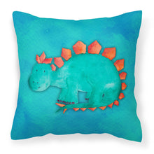 Load image into Gallery viewer, Stegosaurus Watercolor Fabric Decorative Pillow BB7399PW1818