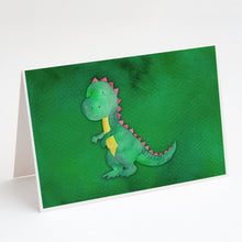 Load image into Gallery viewer, Tyrannosaurus Rex Watercolor Greeting Cards -  Blank Note Cards – 8-Pack of Artist-Designed Cards with Envelopes