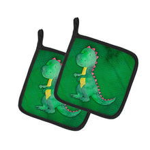 Load image into Gallery viewer, Tyrannosaurus Rex Watercolor Pot Holders - Set of 2 - Heat-Resistant Kitchen Essentials BB7401PTHD