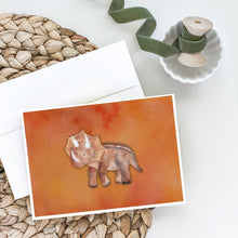 Load image into Gallery viewer, Triceratops Watercolor Greeting Cards -  Blank Note Cards – 8-Pack of Artist-Designed Cards with Envelopes