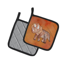 Load image into Gallery viewer, Triceratops Watercolor Pot Holders - Set of 2 - Heat-Resistant Kitchen Essentials BB7403PTHD