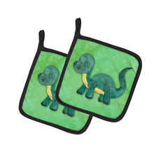 Load image into Gallery viewer, Brontosaurus Watercolor Pot Holders - Set of 2 - Heat-Resistant Kitchen Essentials BB7404PTHD