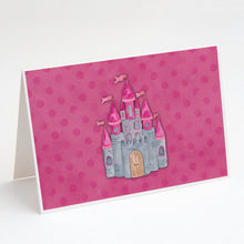 Load image into Gallery viewer, Princess Castle Watercolor Greeting Cards -  Blank Note Cards – 8-Pack of Artist-Designed Cards with Envelopes